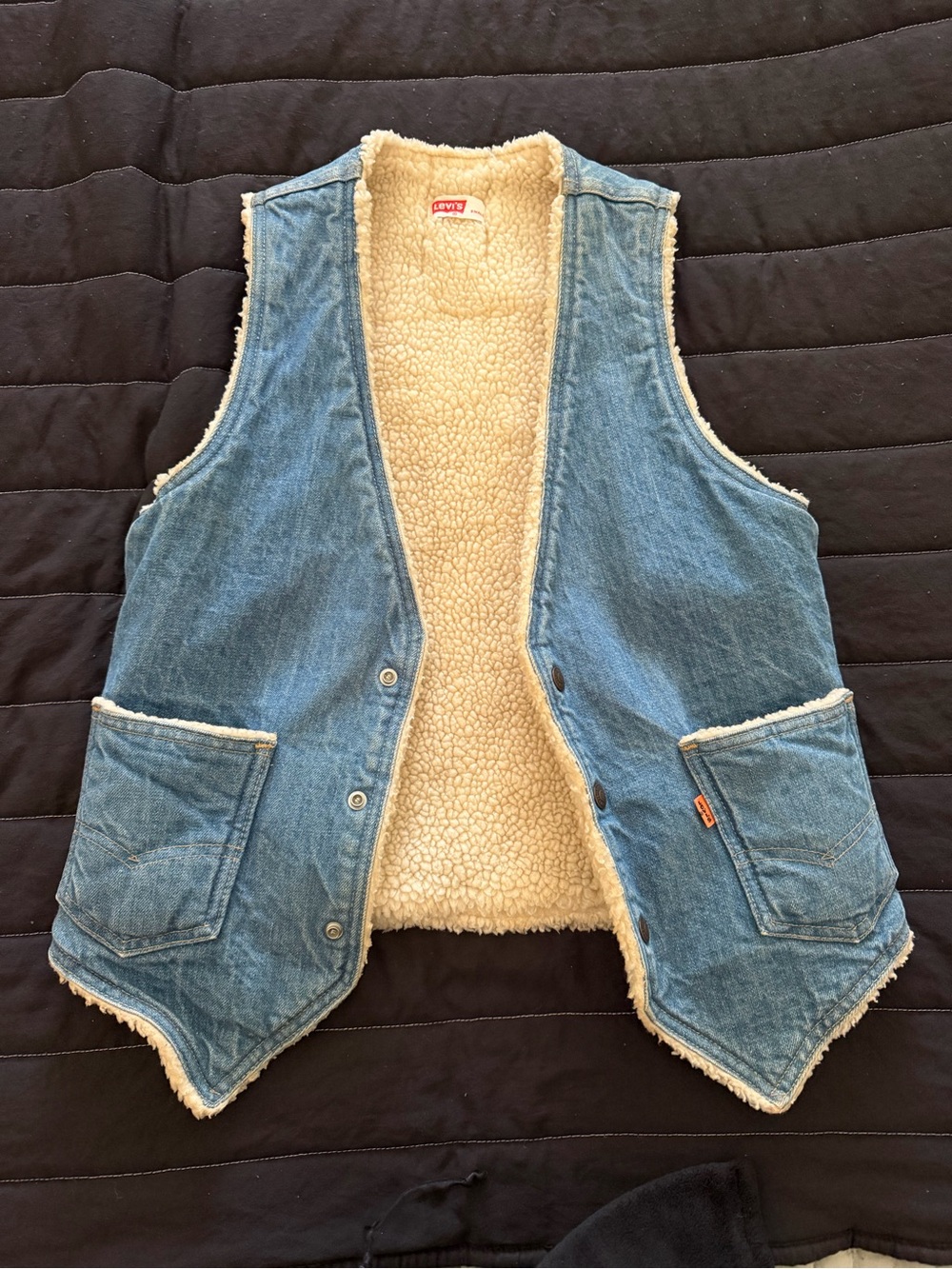 Levi's Light Blue Denim Sherpa-Lined Women's Vest